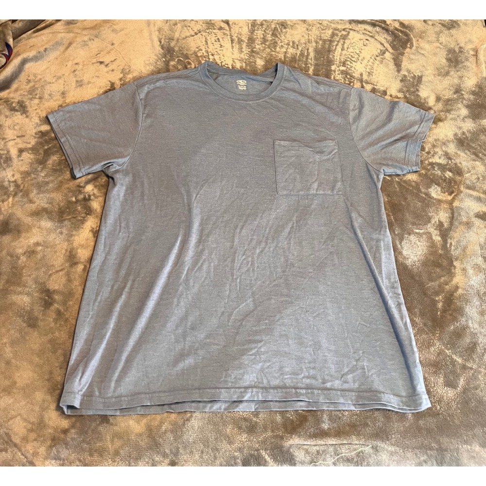 Athletic Works Mens XL Blue Heathered Short Sleeve Pocket T-Shirt Crew Neck
